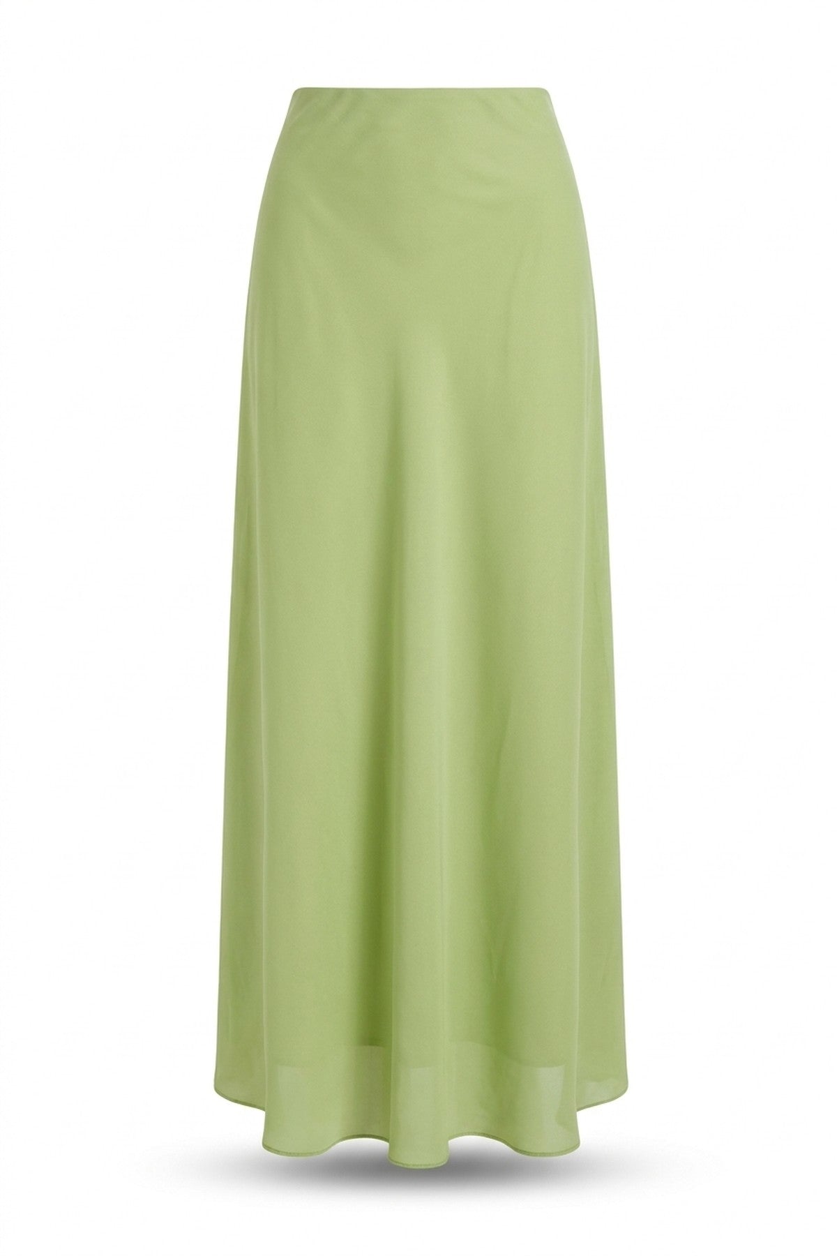 Estella Lightweight High Waisted Maxi Skirt - Green_wb