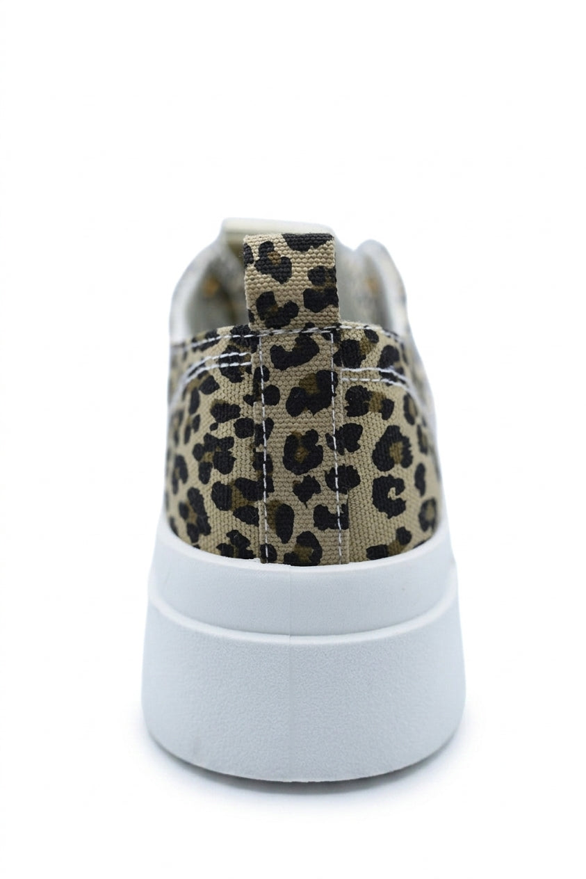 Calista Luxe Bee Decorative Lace Up Platform Trainers - Leopard