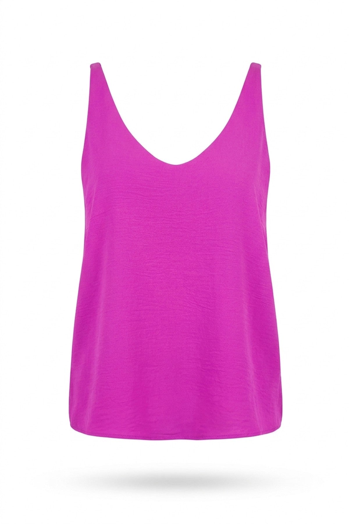 Vanya Sleeveless Scoop Neck Relaxed Fit Top - Magenta_wb