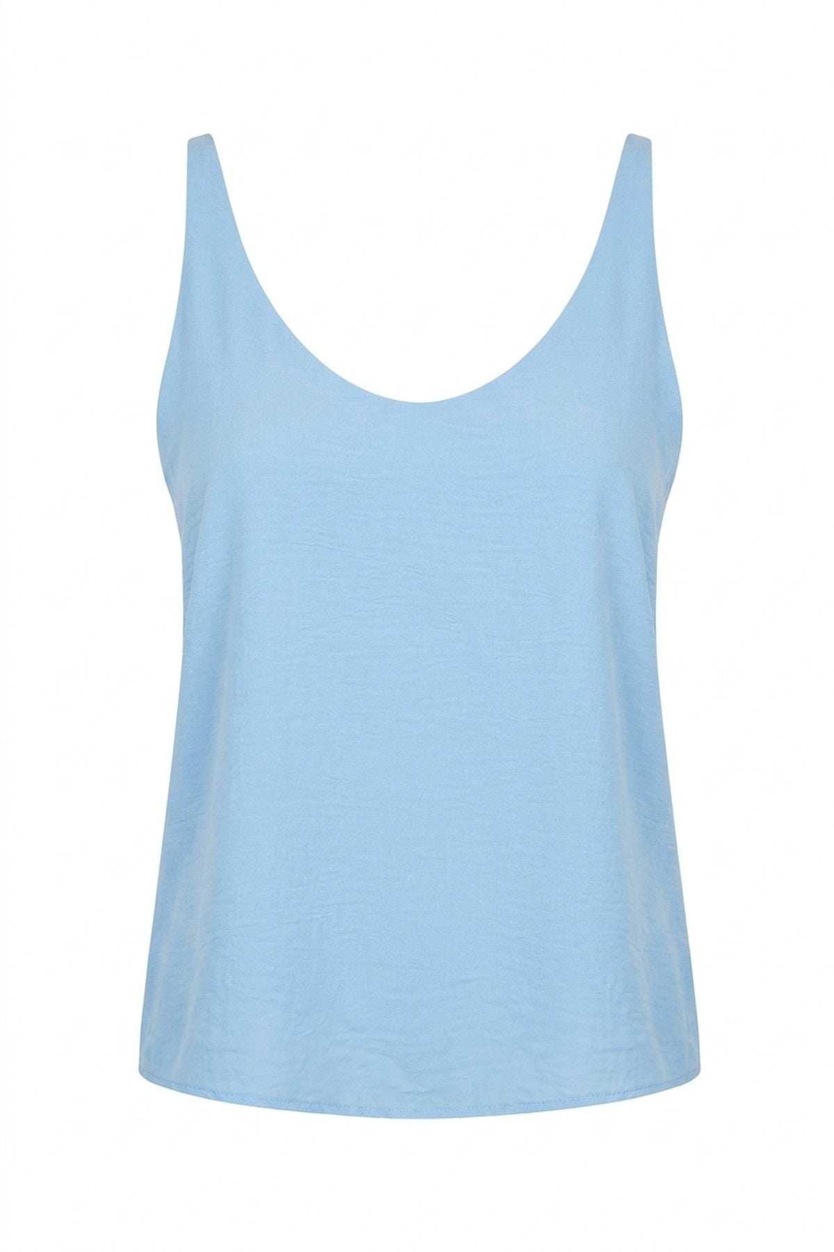 Vanya Sleeveless Scoop Neck Relaxed Fit Top - Sky Blue_wb