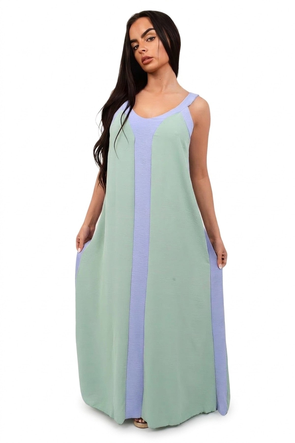 Bianca Two-tone Sleeveless Cami Maxi Dress - Lilac