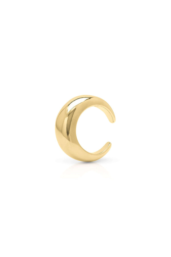 Noura Dome Band Ring by ARIIRA, smooth gold dome ring with reflective surface, perfect for daily wear and layering.