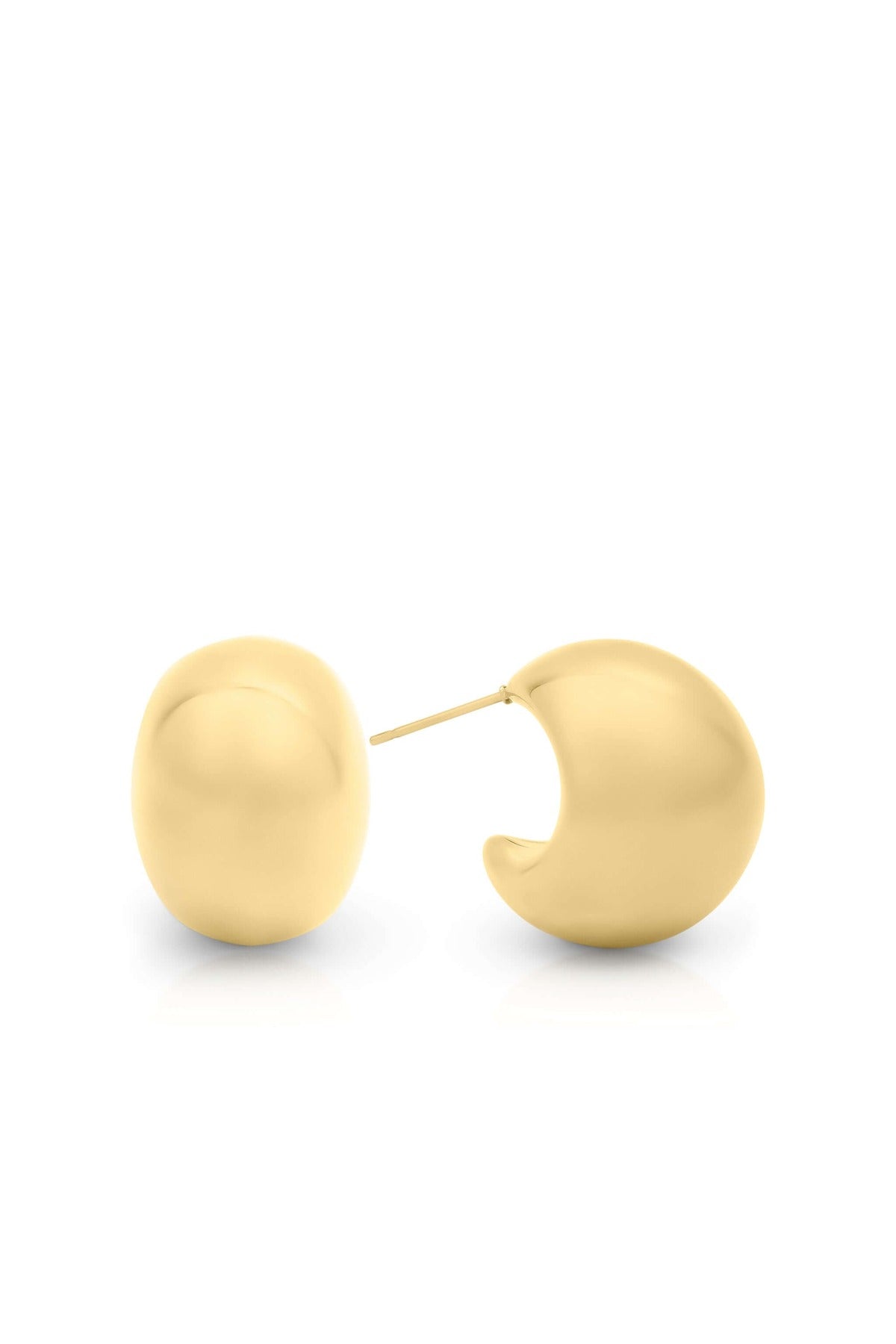 Sana Gold Sculpted Dome Earrings from ARIIRA, polished gold-plated studs with a modern rounded design.