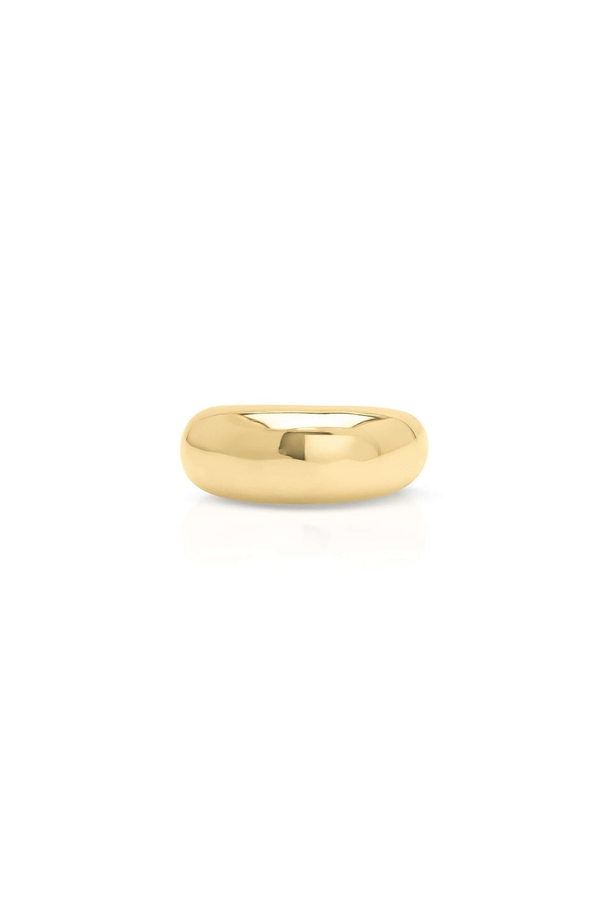ARIIRA Noura Dome Band Ring in smooth, tarnish-free gold, perfect for daily wear and minimalist layering.