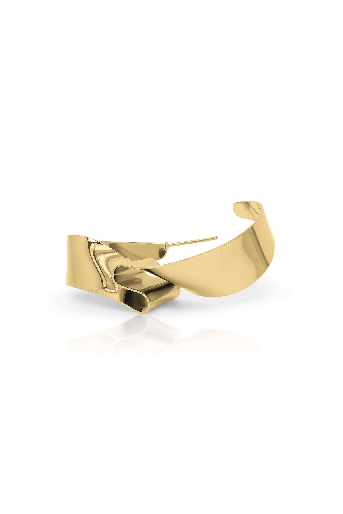Alma Folded Ribbon Hoop Earrings by ARIIRA, sculptural gold hoops with a fluid design, perfect for day-to-night wear.