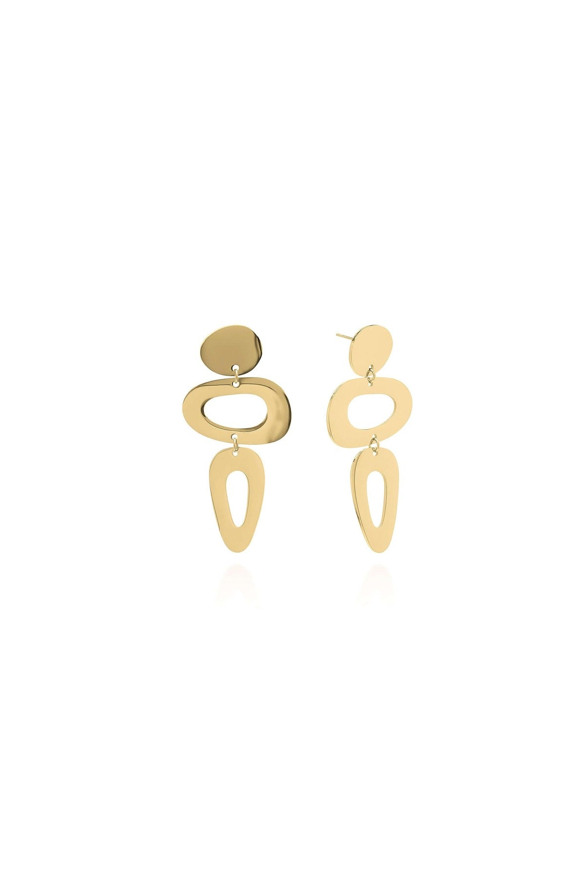 Iris Sculptural Drop Earrings by ARIIRA showcasing a modern, fluid design with lightweight gold elements.