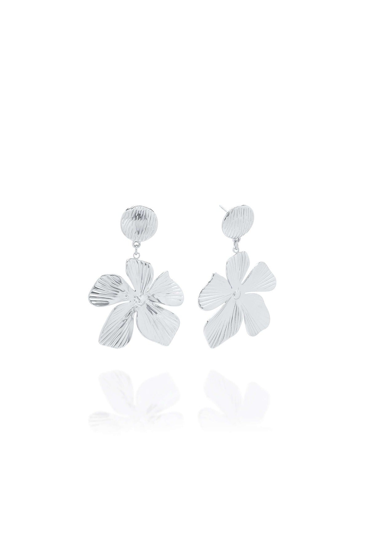 Malia Bloom Statement Earrings - Silver