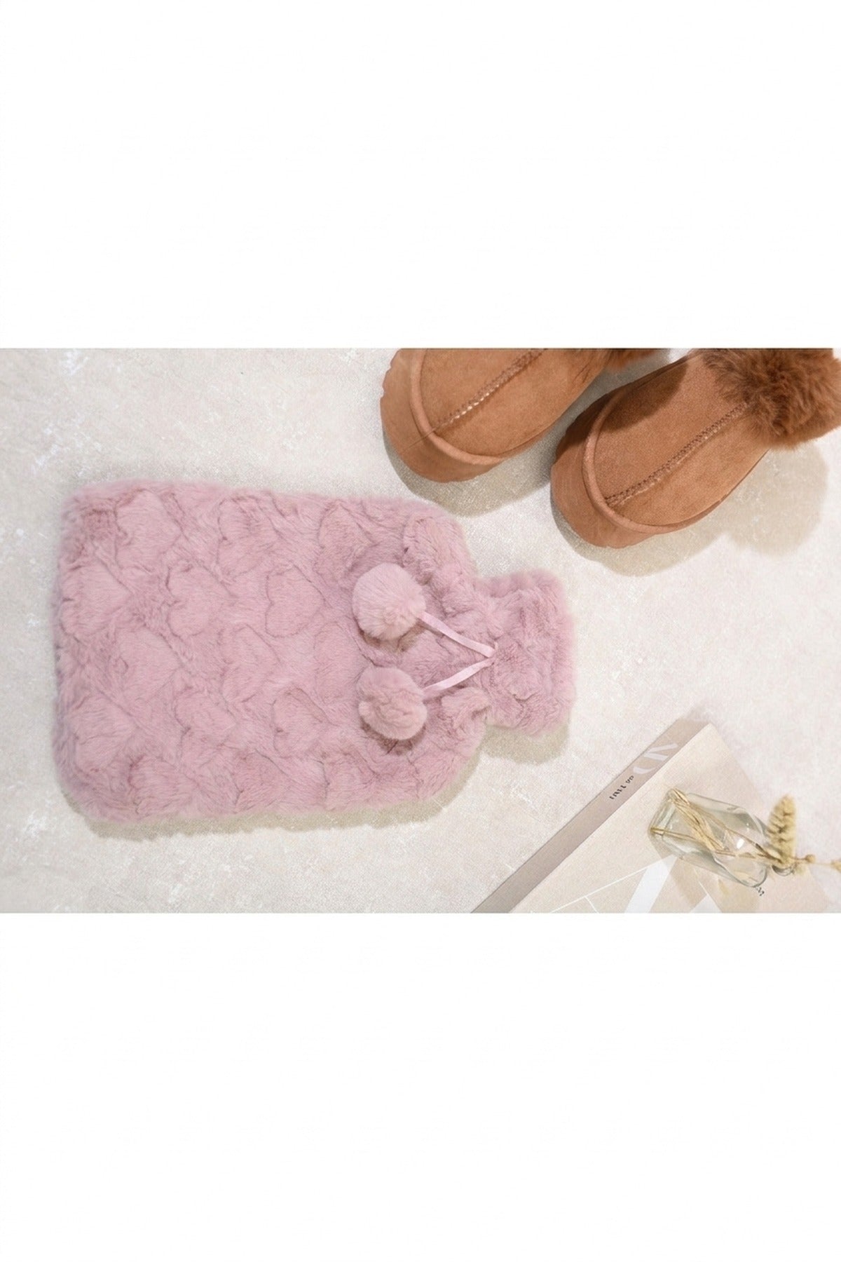 Ivy Faux Fur Hot Water Bottle - Lht Pink