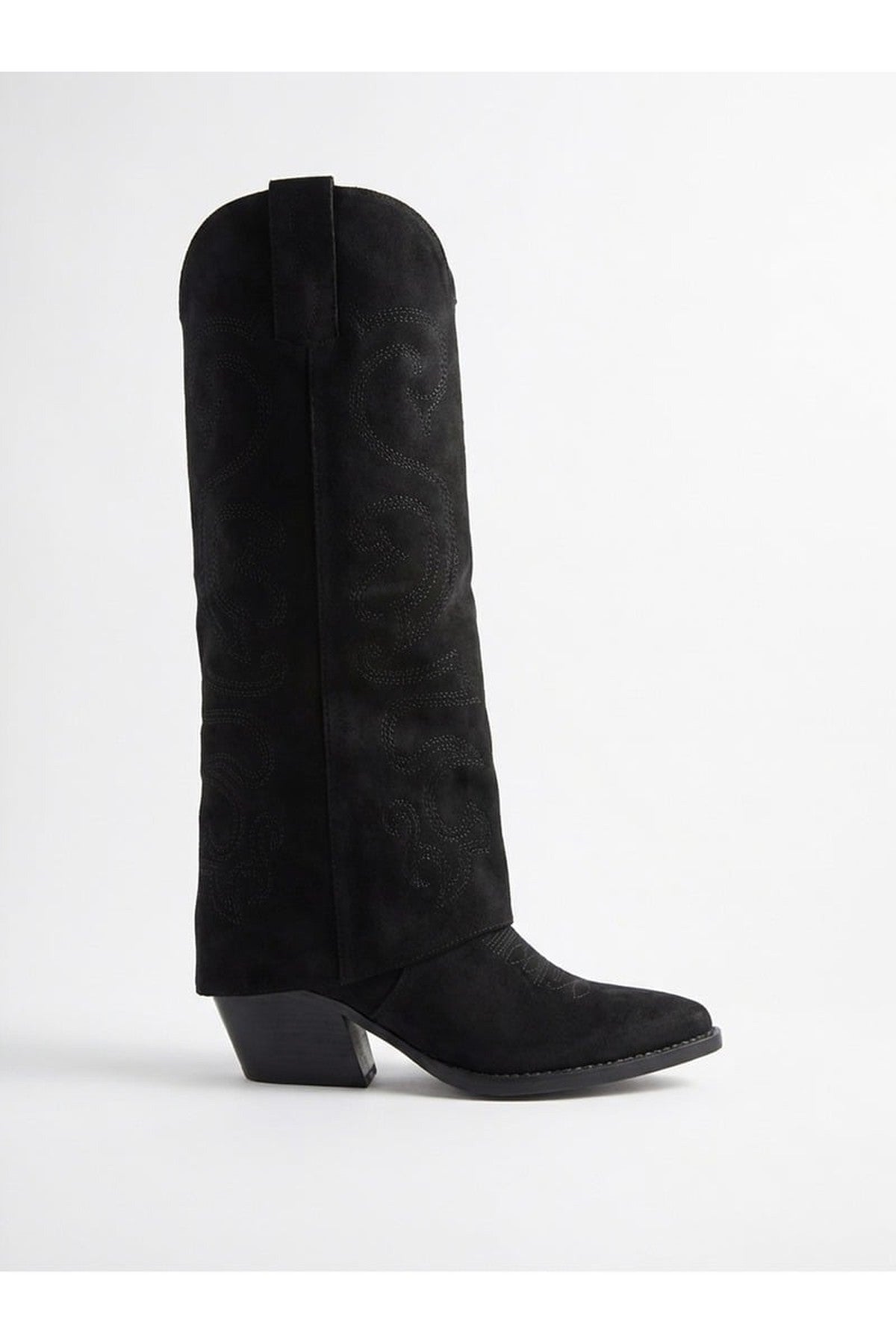 Ivy Womens Embroidered Western Cowboy Boots - Black
