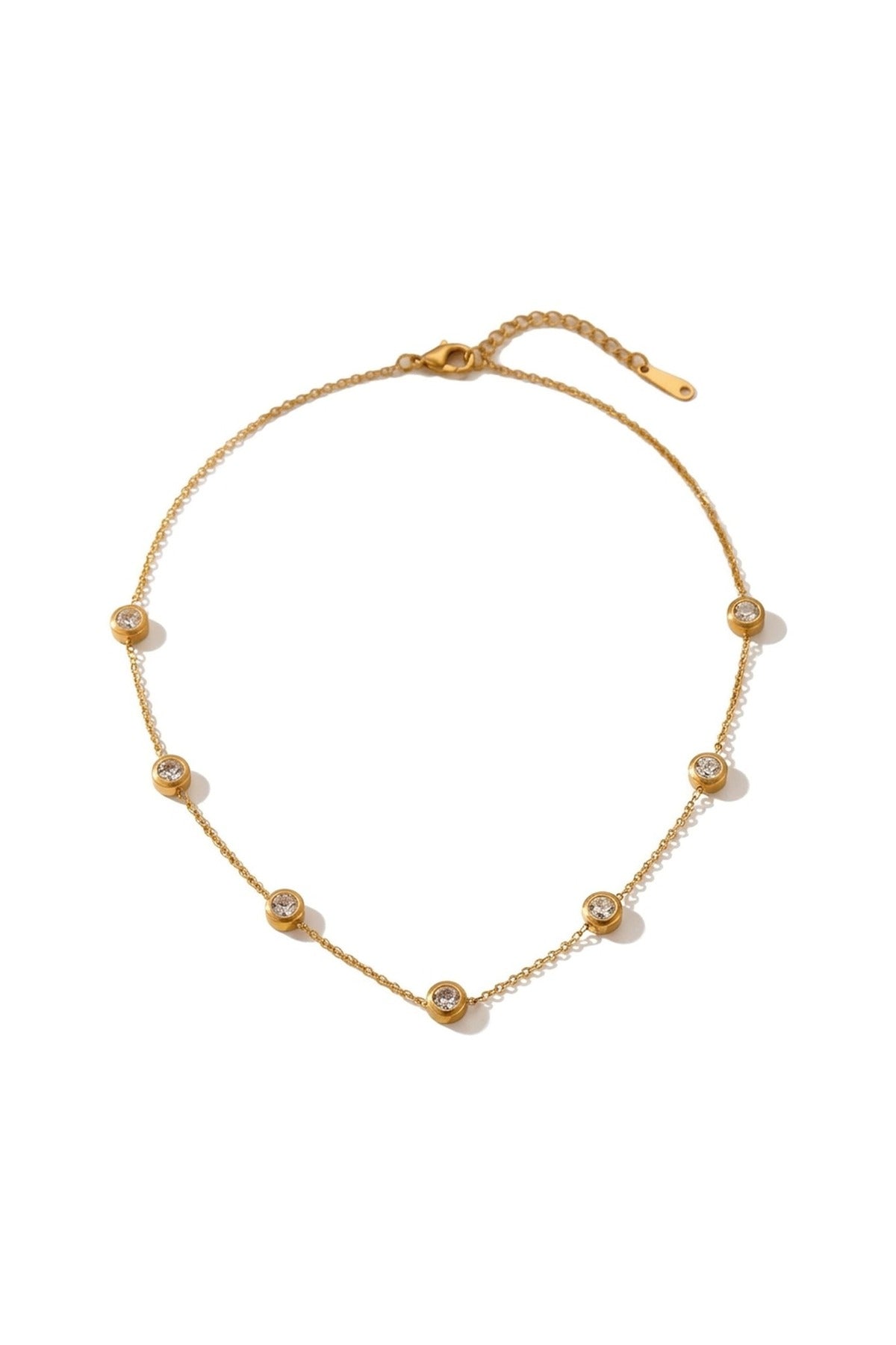 Izmir Zircon Charm Necklace - Gold_wb