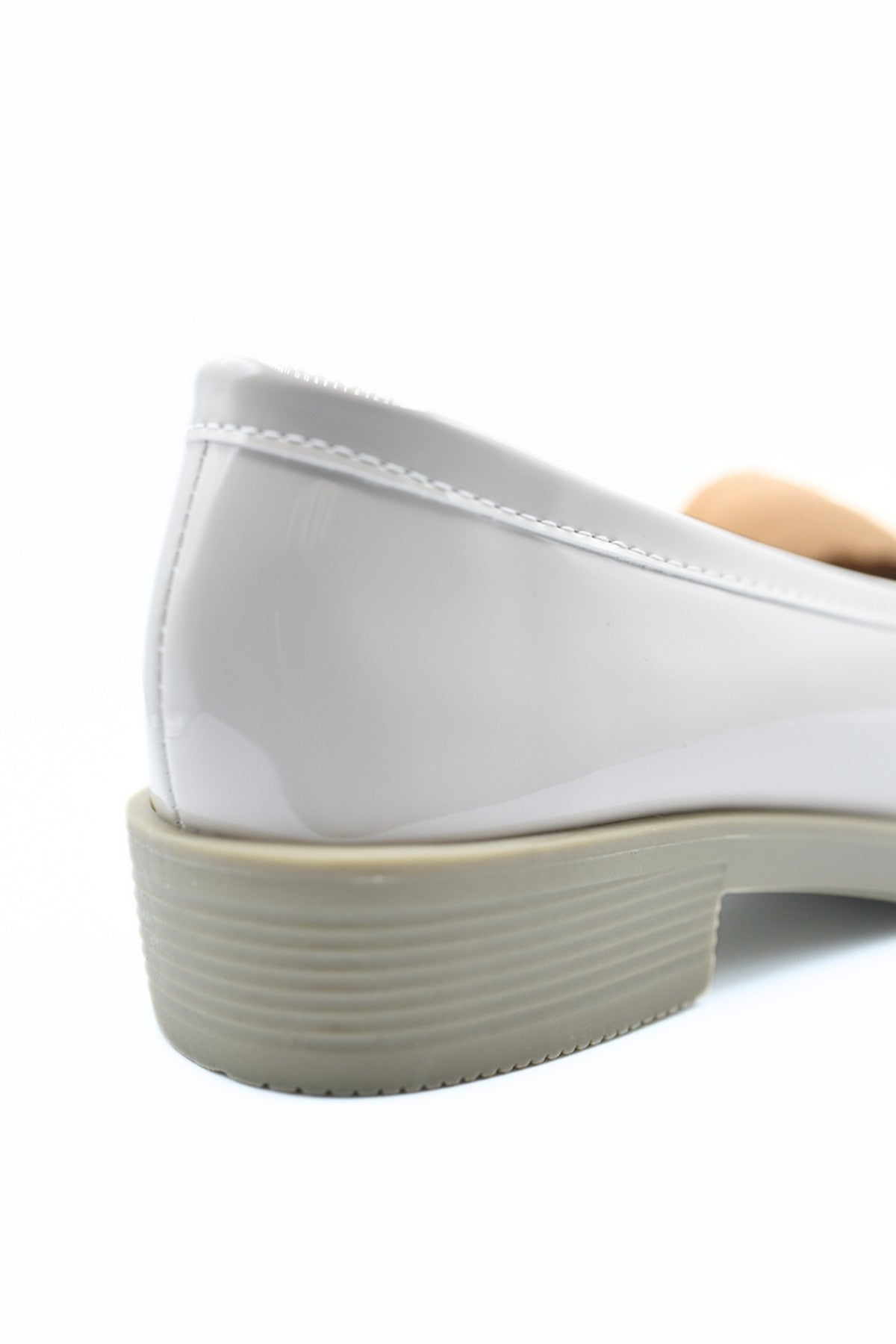 Janelle Bow Detail Flatform Slip On Loafer Shoes - Beige