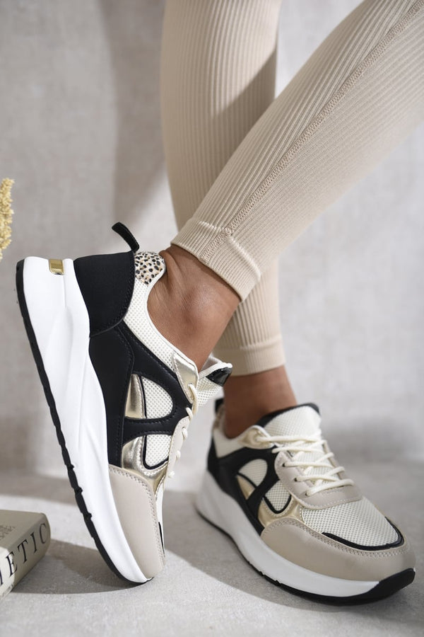 Janessa Low-top Lace-up Trainers - Black