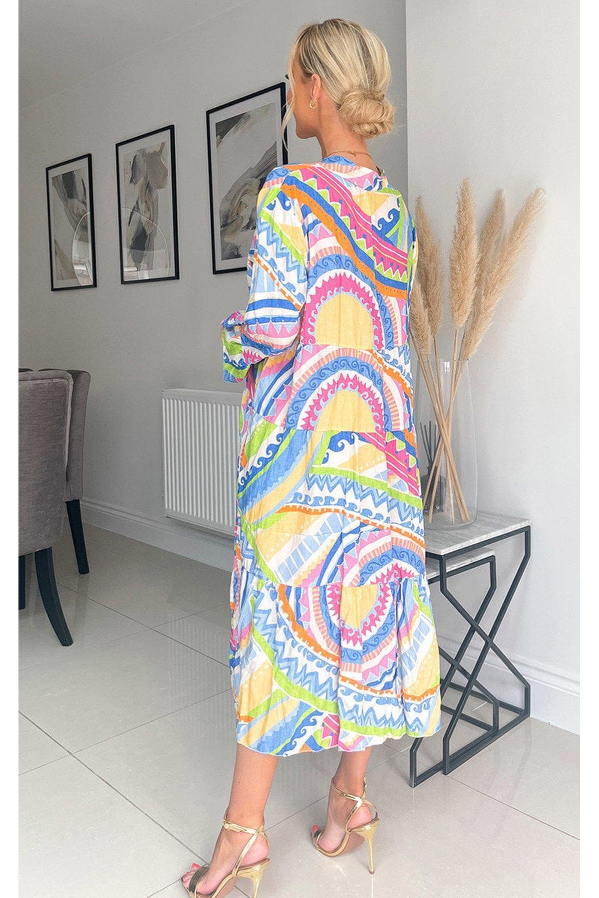 Janiyah Printed Midi Dress - Green
