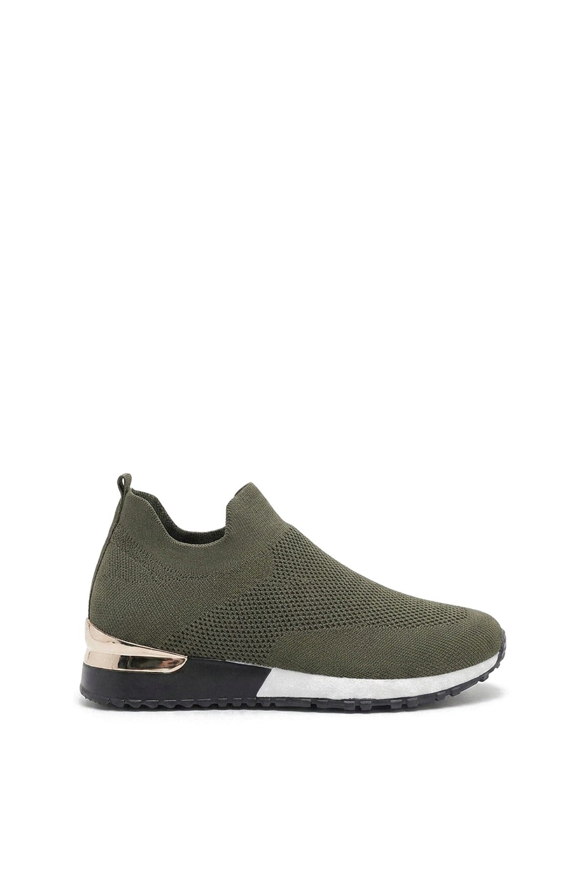Jessi Slip On Sock Wedge Trainers - Green