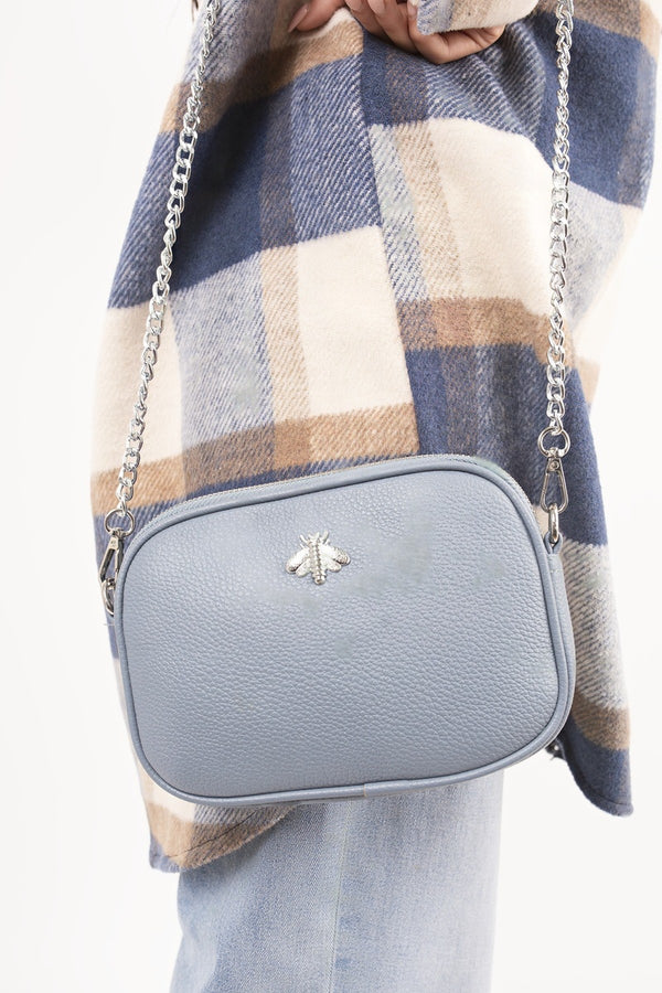 Jinaya Mini Shoulder Bag With Bee Detail - Blue