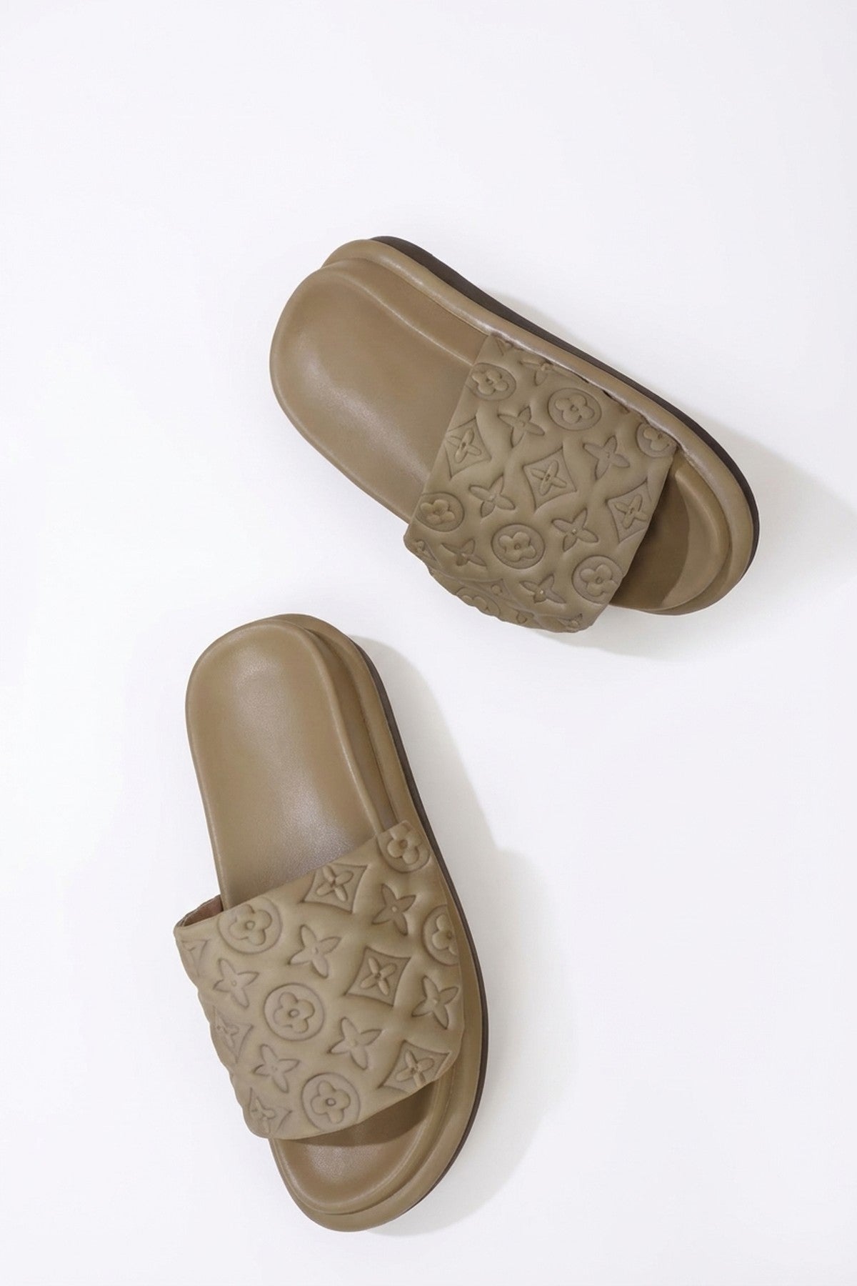 Josie Flatform Sandals - Khaki_wb