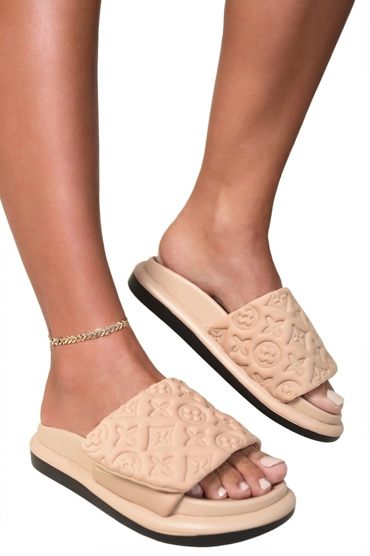 Josie Flatform Sandals - Nude_wb