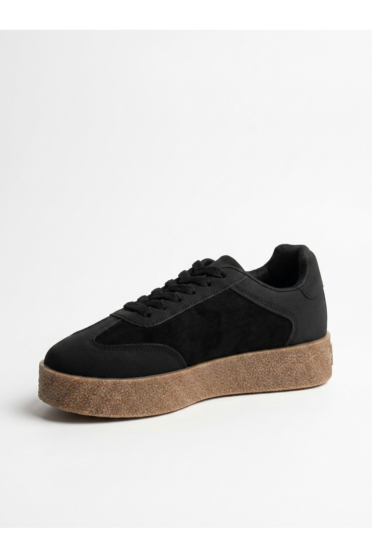 Sybil Faux Suede Platform Trainers - Black