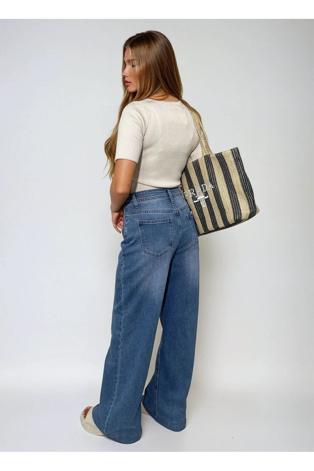 Layla High Waisted Wide Leg Jeans - Denim