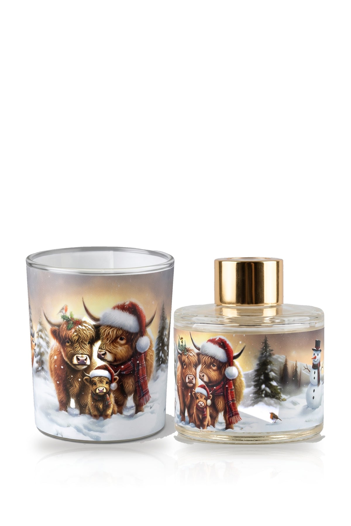 Airpure Let It Moo Reed Diffuser & Candle Set - Cinnamon, Orange Zest & Clove