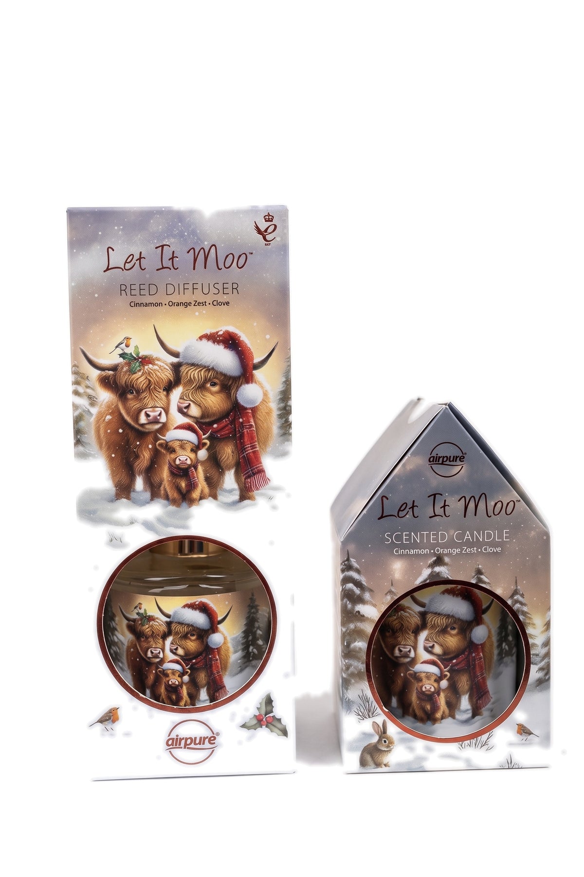 Airpure Let It Moo Reed Diffuser & Candle Set