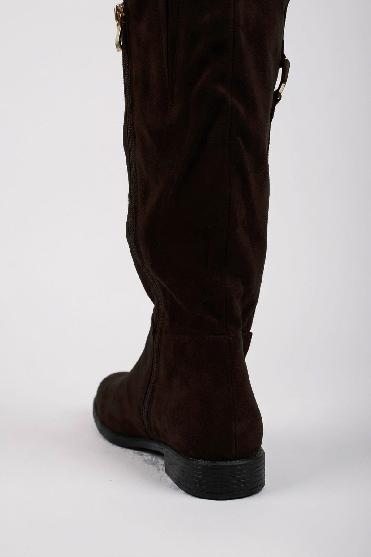 Kasia Knee High Riding Boots - Brown Suede