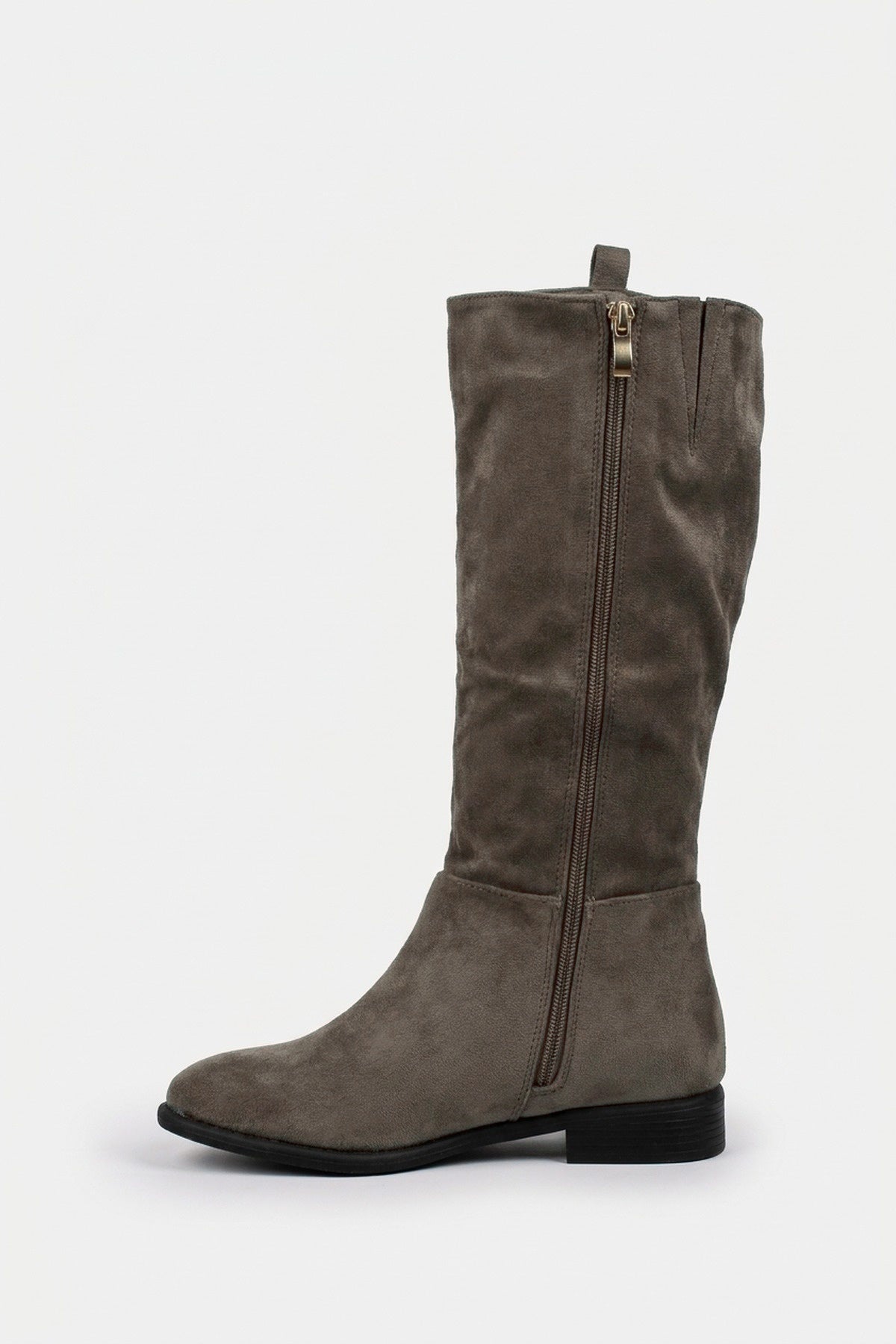 Kasia Knee High Riding Boots - Taupe Suede