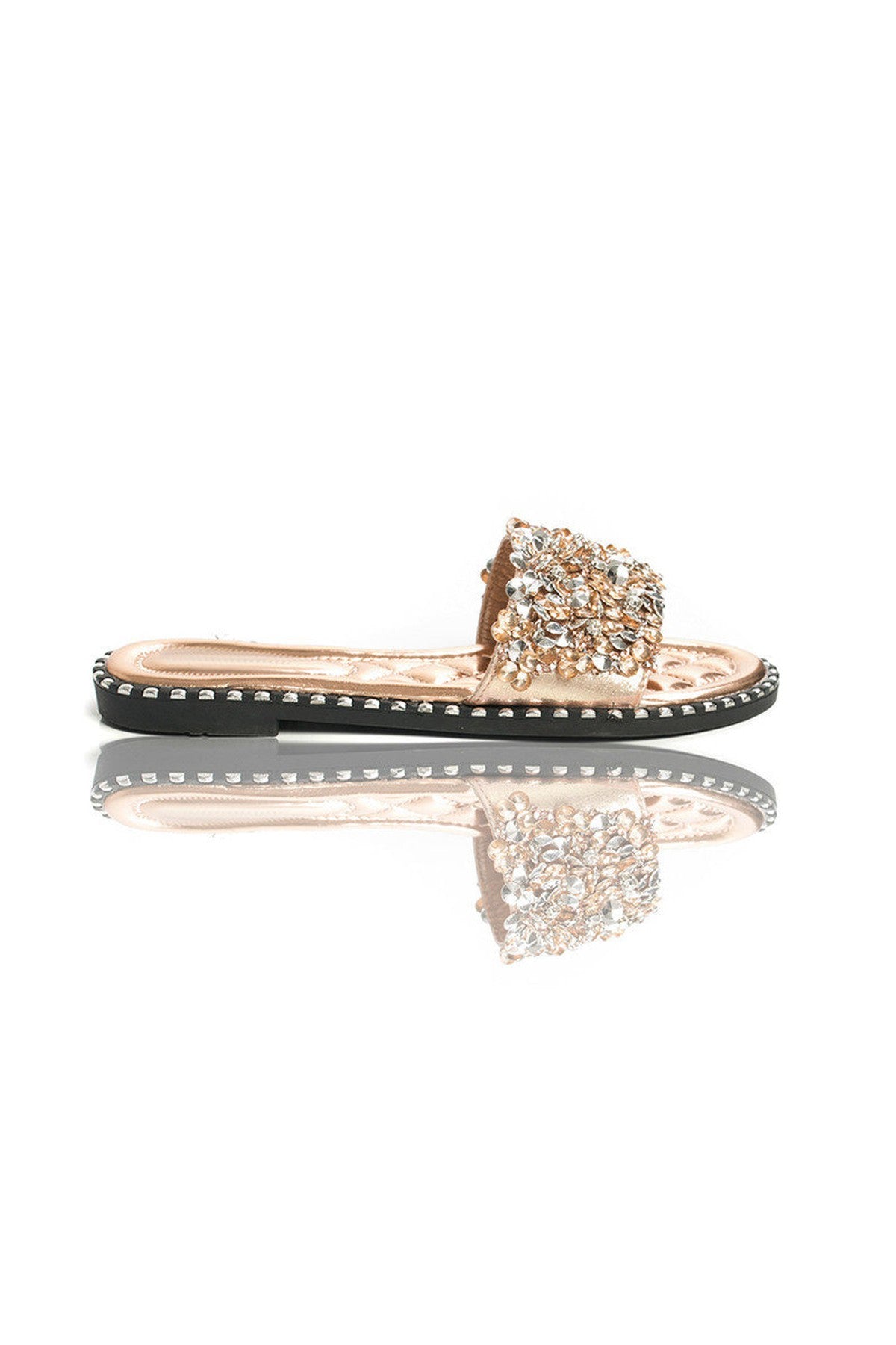 Libby Embellished Open Toe Sandals - Rose Gold