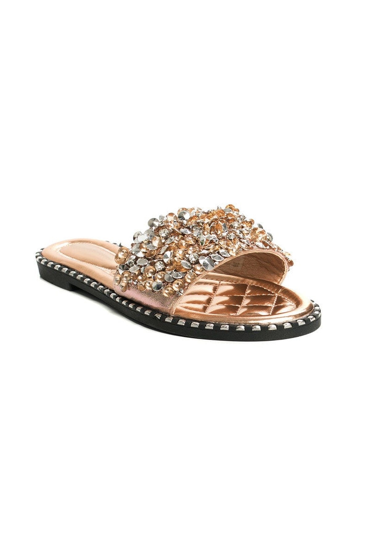 Libby Embellished Open Toe Sandals - Rose Gold