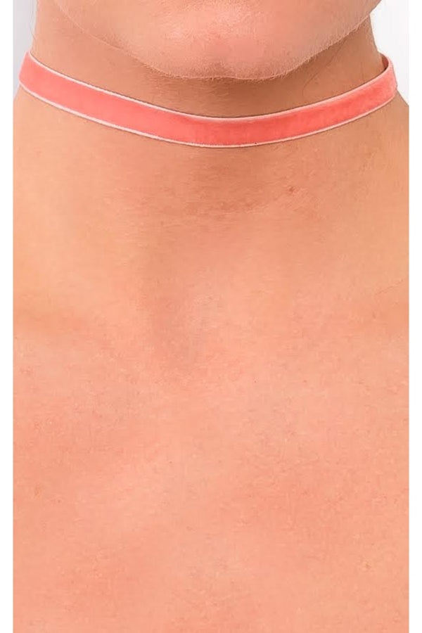 Lidia Suede Choker - Coral