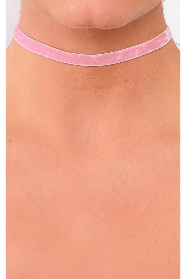 Lidia Suede Choker - Pink