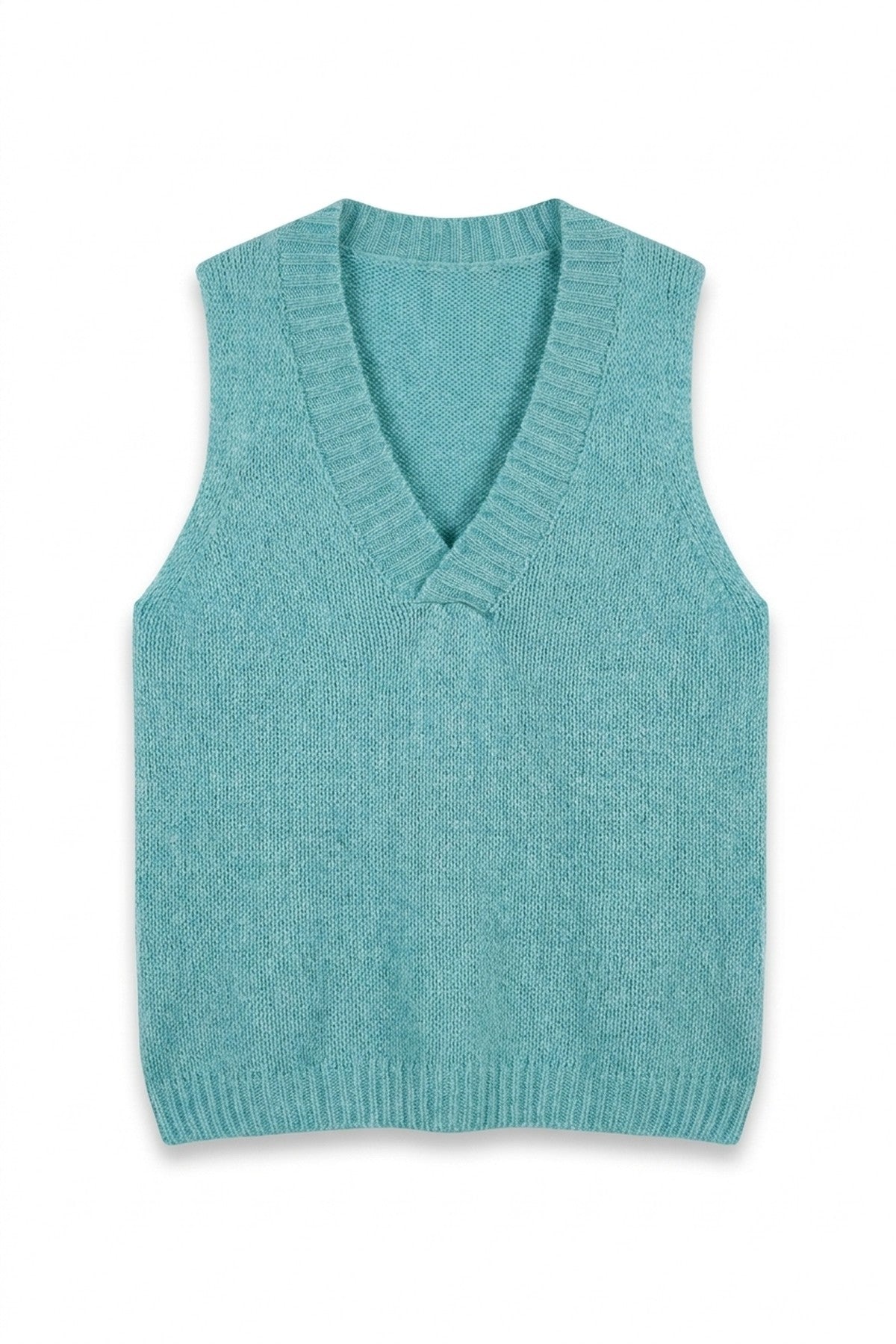 Lois Sleeveless Knitted Vest - Aqua_wb
