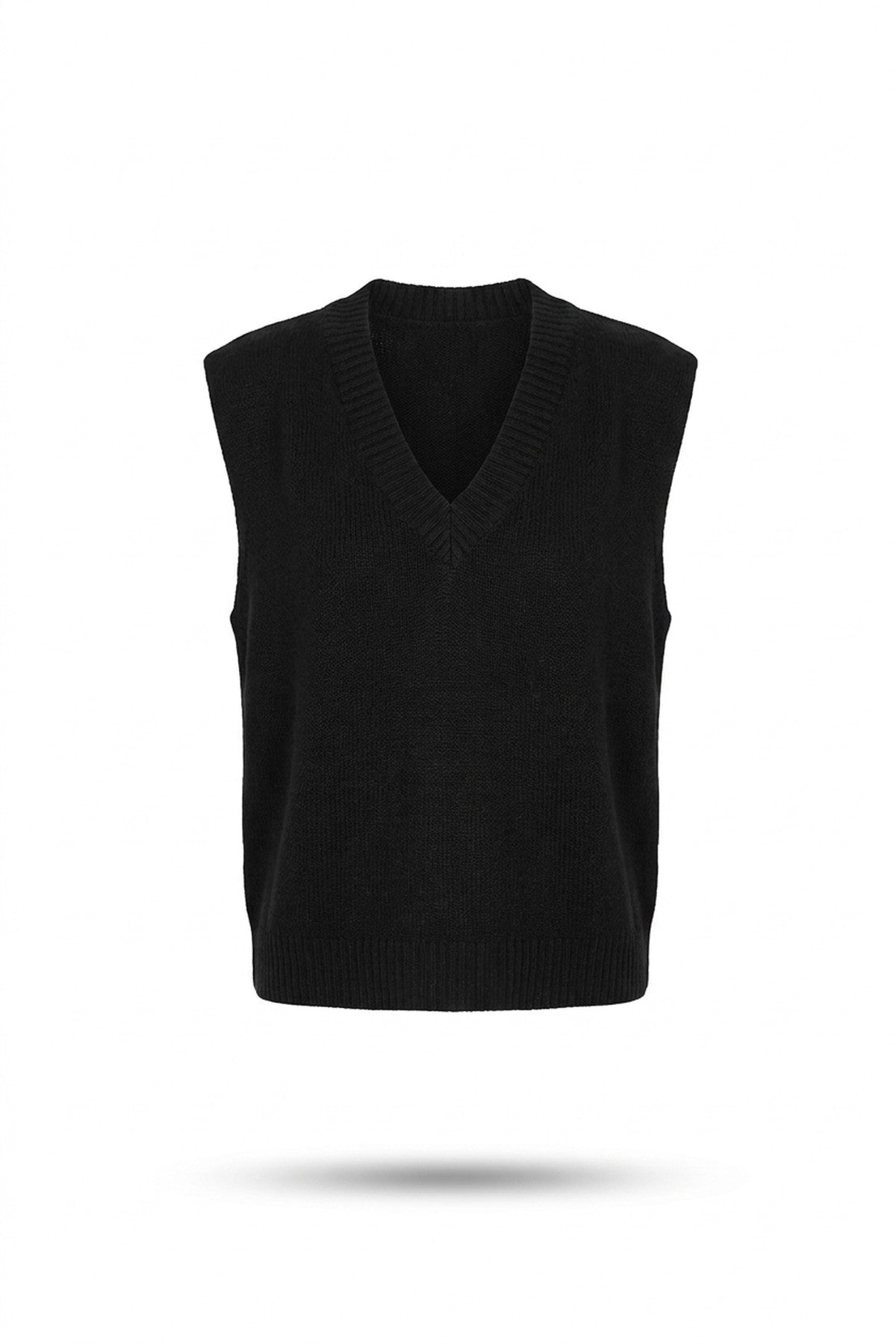 Lois Sleeveless Knitted Vest - Black_wb