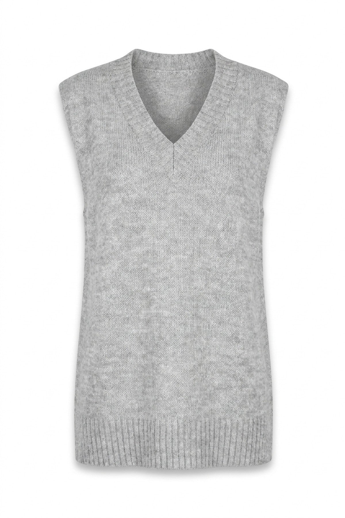Lois Sleeveless Knitted Vest - Grey_wb