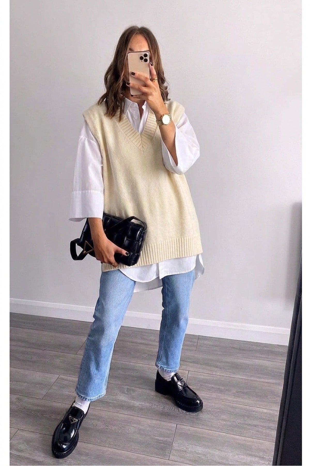 Lois Sleeveless Knitted Vest - Cream