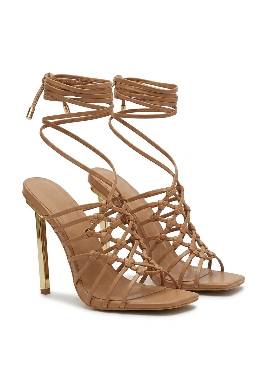 Lorena Strappy Heels - Mocha_wb