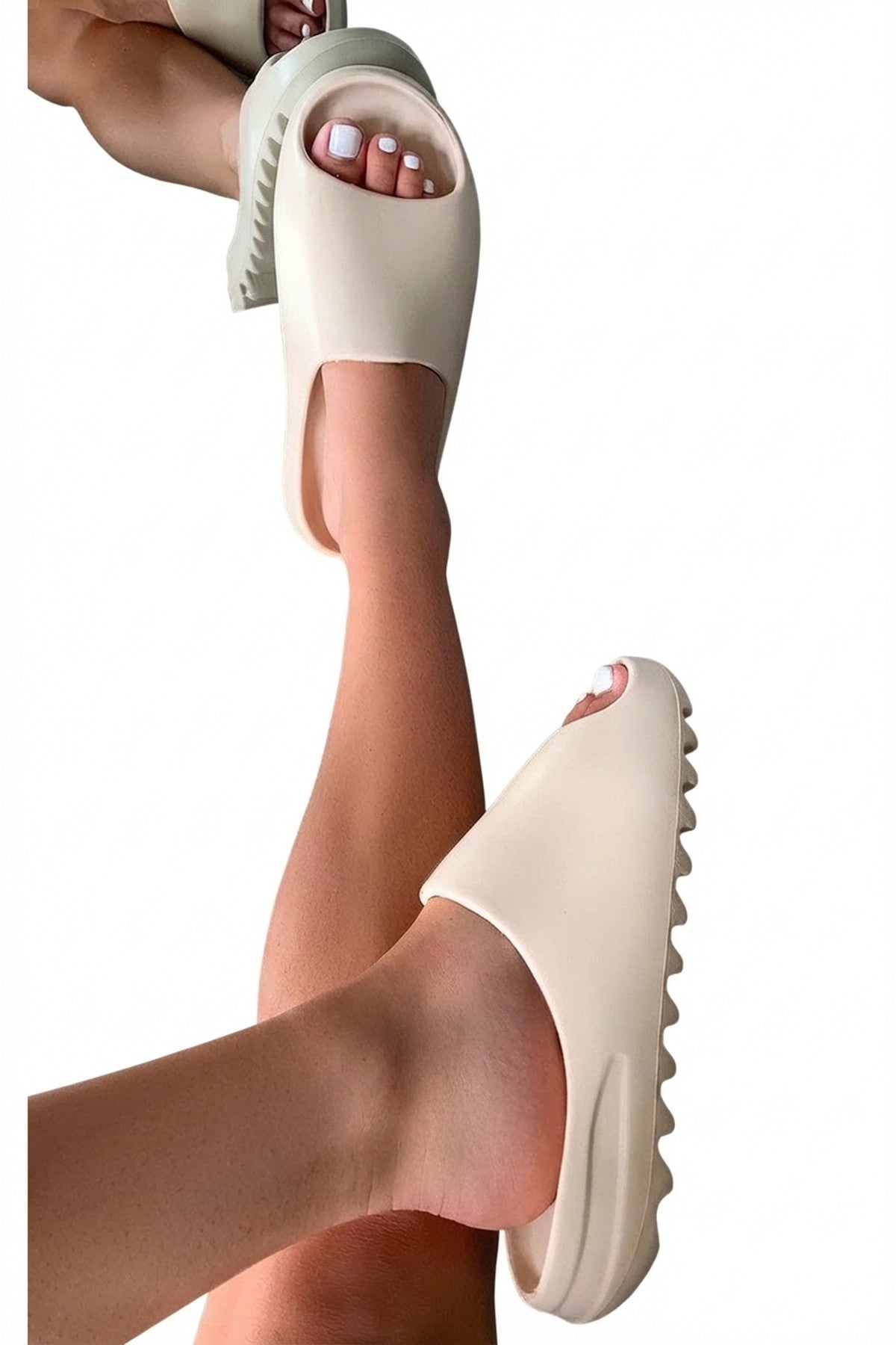 Lou Slip On Sandals - Beige