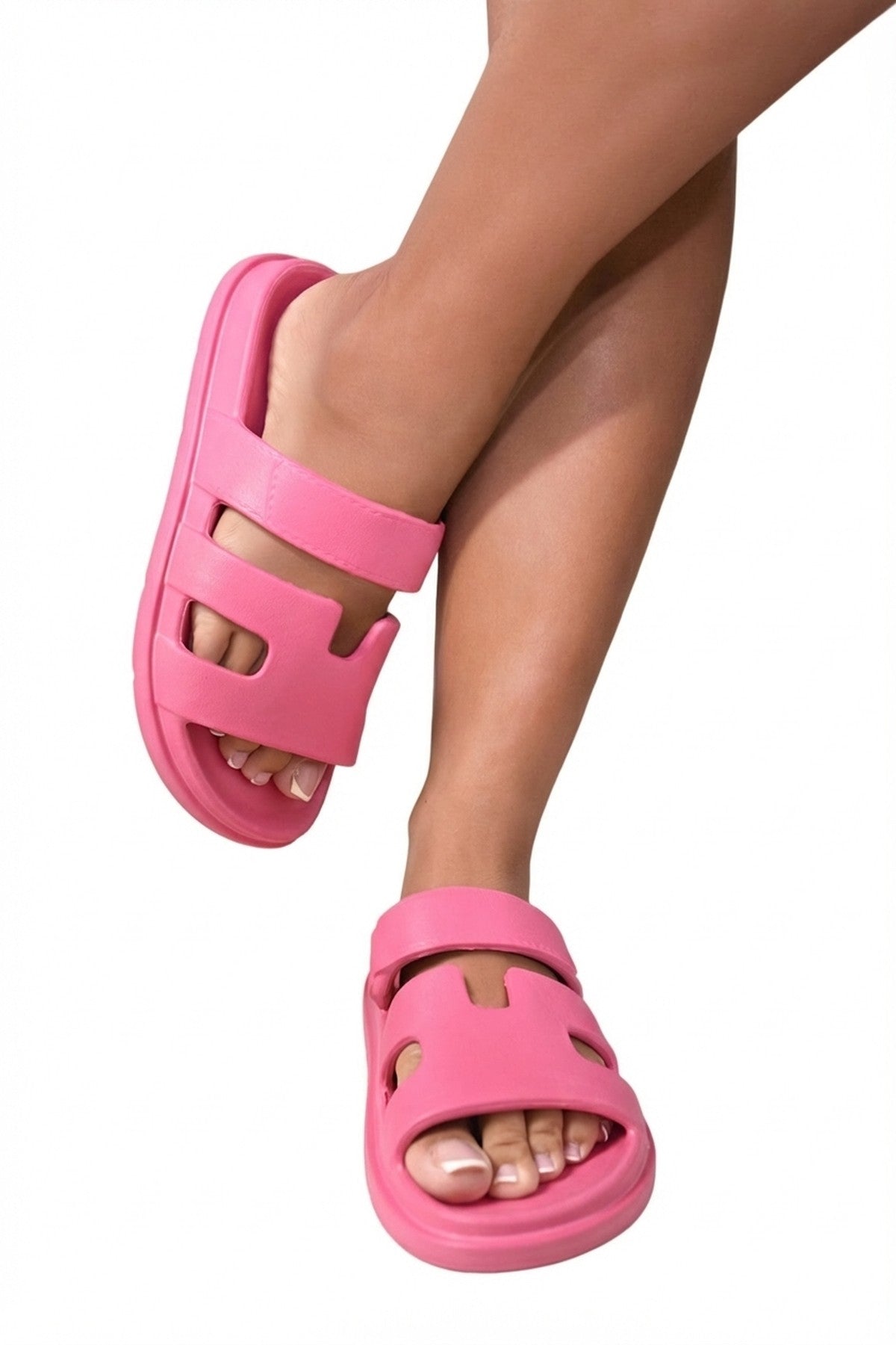 Lucille Cut Out Open Toe Strappy Sandals - Fuschia_wb