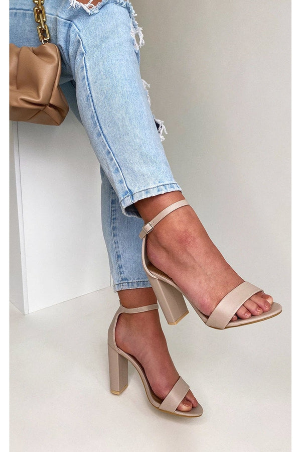 Maja Party Block High Heels - Nude