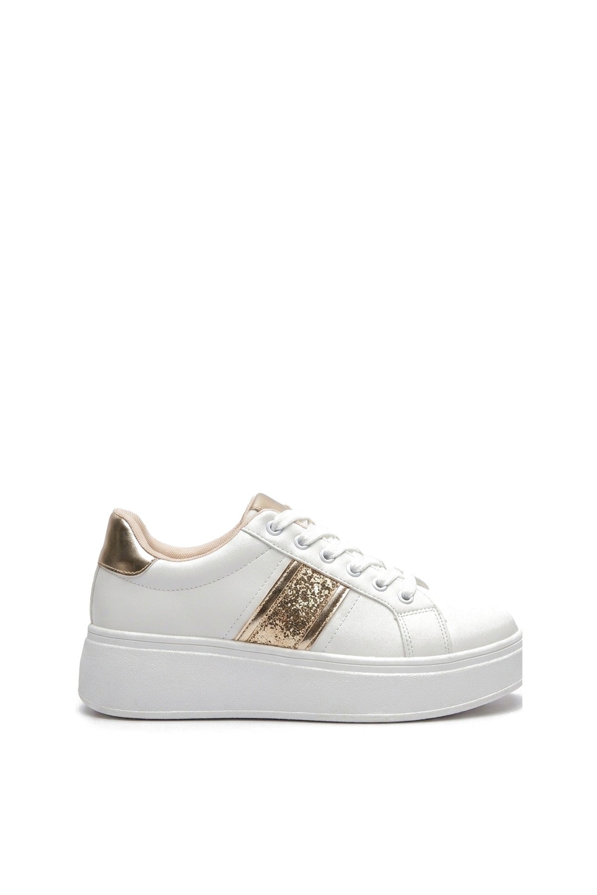Malina Chunky Platform Glitter Detail Trainers - Gold