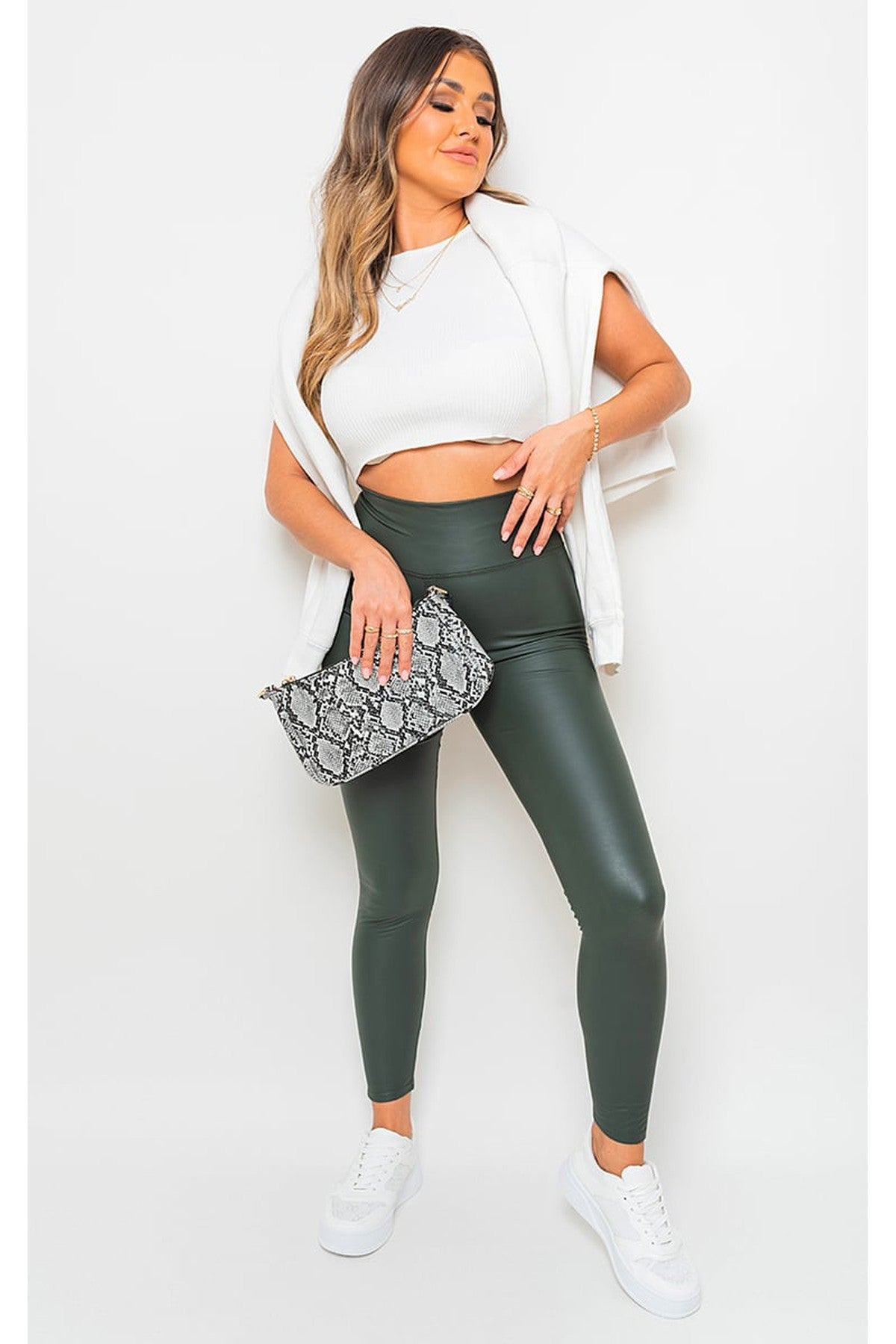 Marissa Faux Leather Skinny Leggings - Dark Green