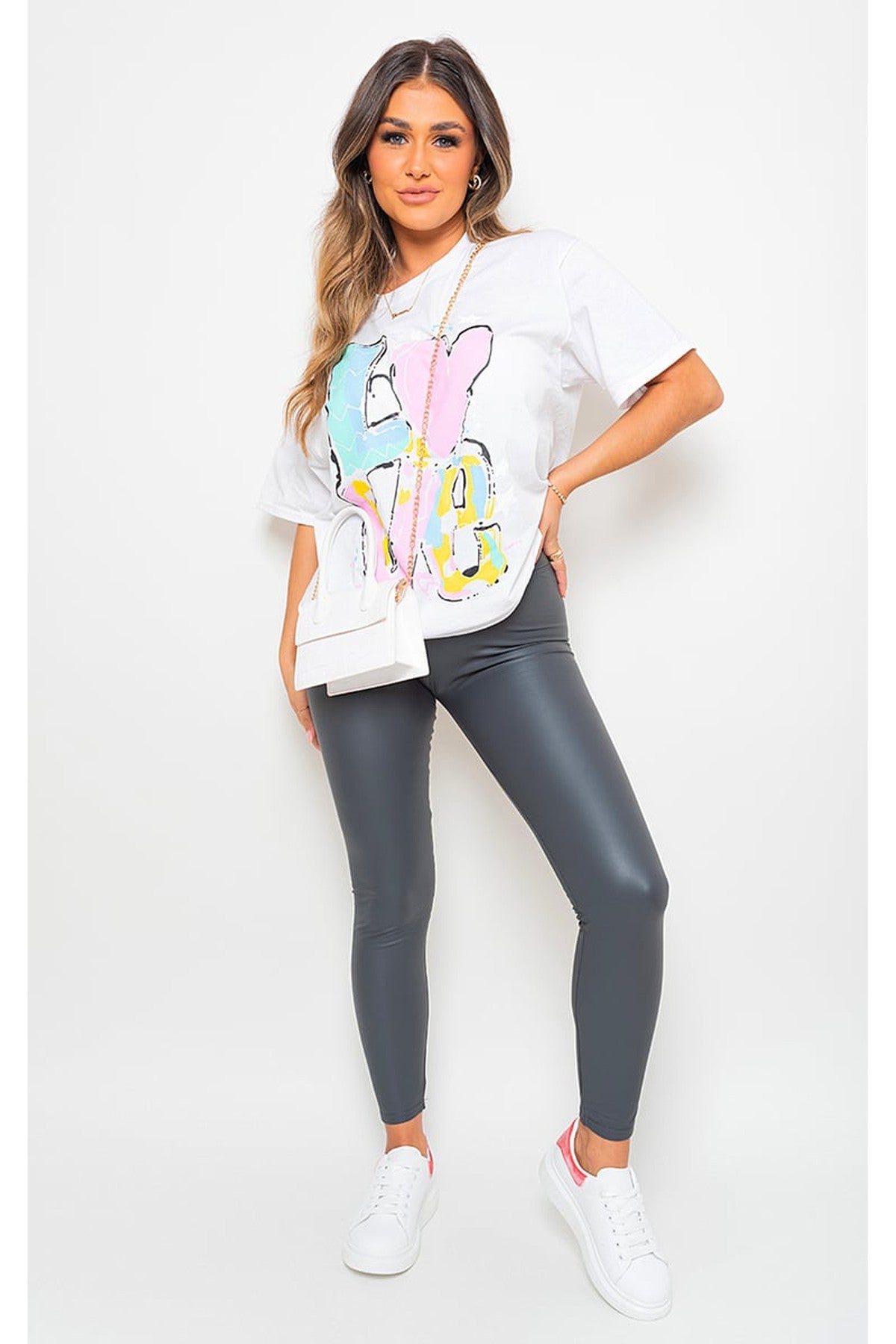Marissa Faux Leather Skinny Leggings - Grey