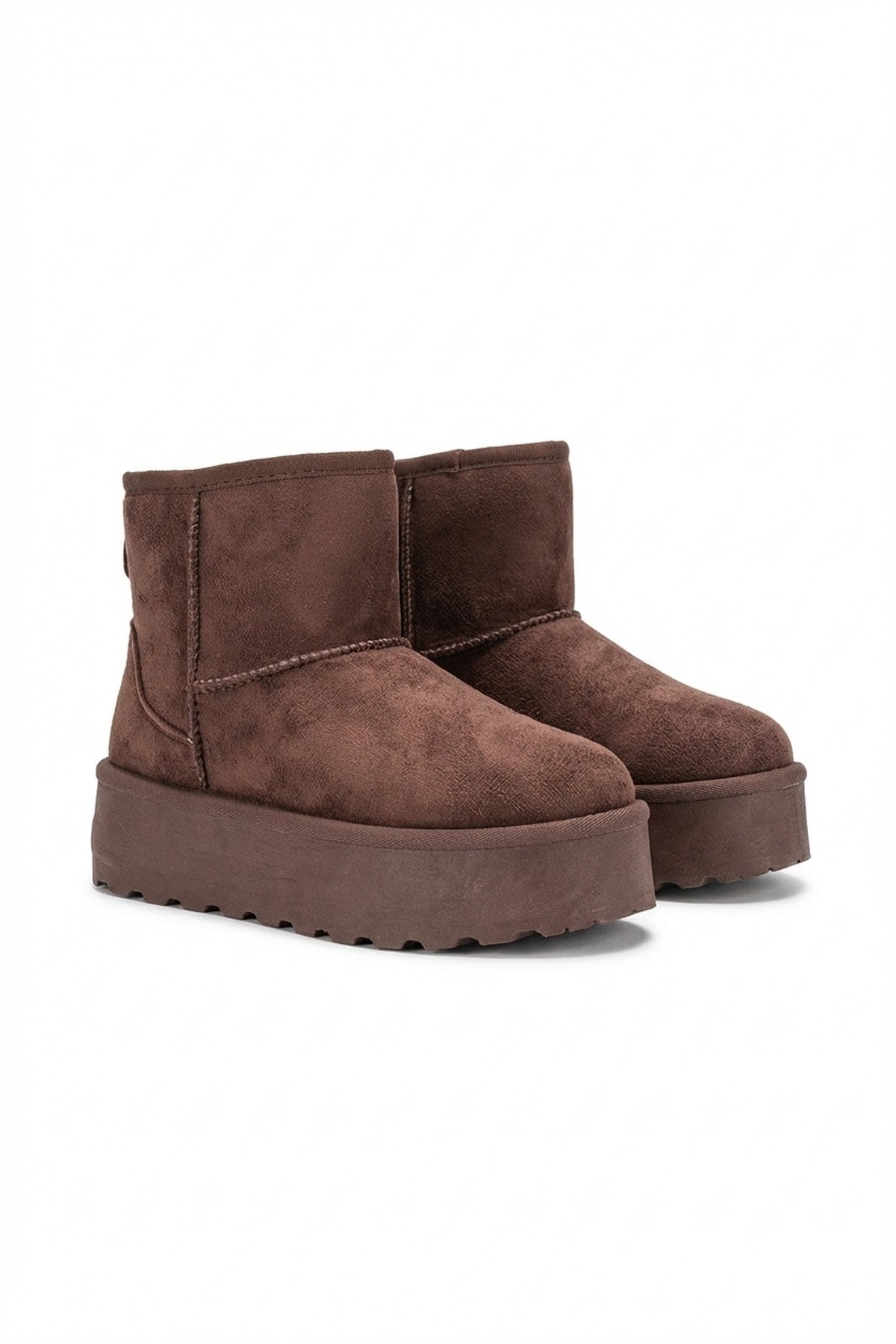 Martha Thick Heel Platform Boots - Brown_wb