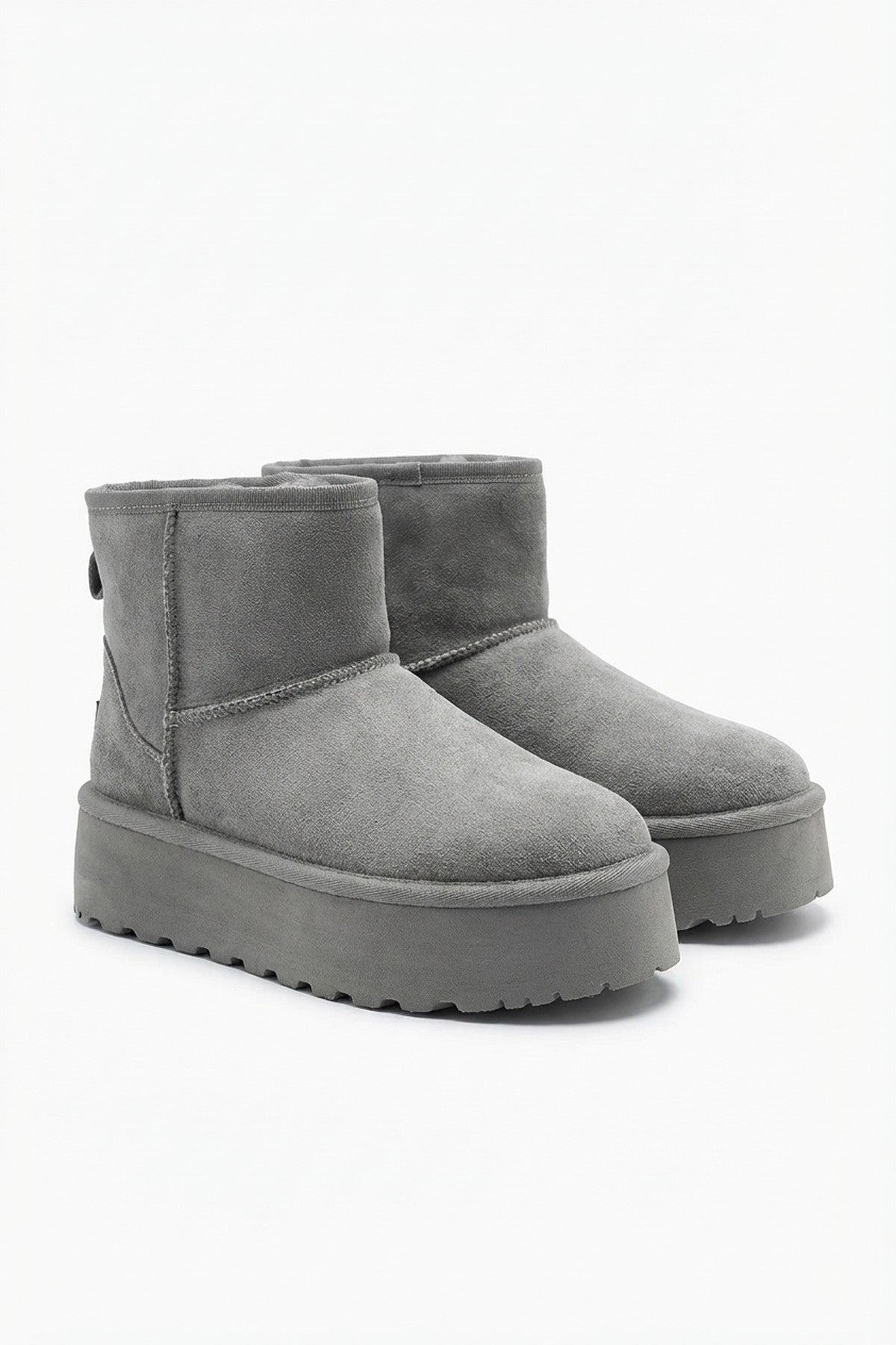 Martha Thick Heel Platform Boots - Grey_wb