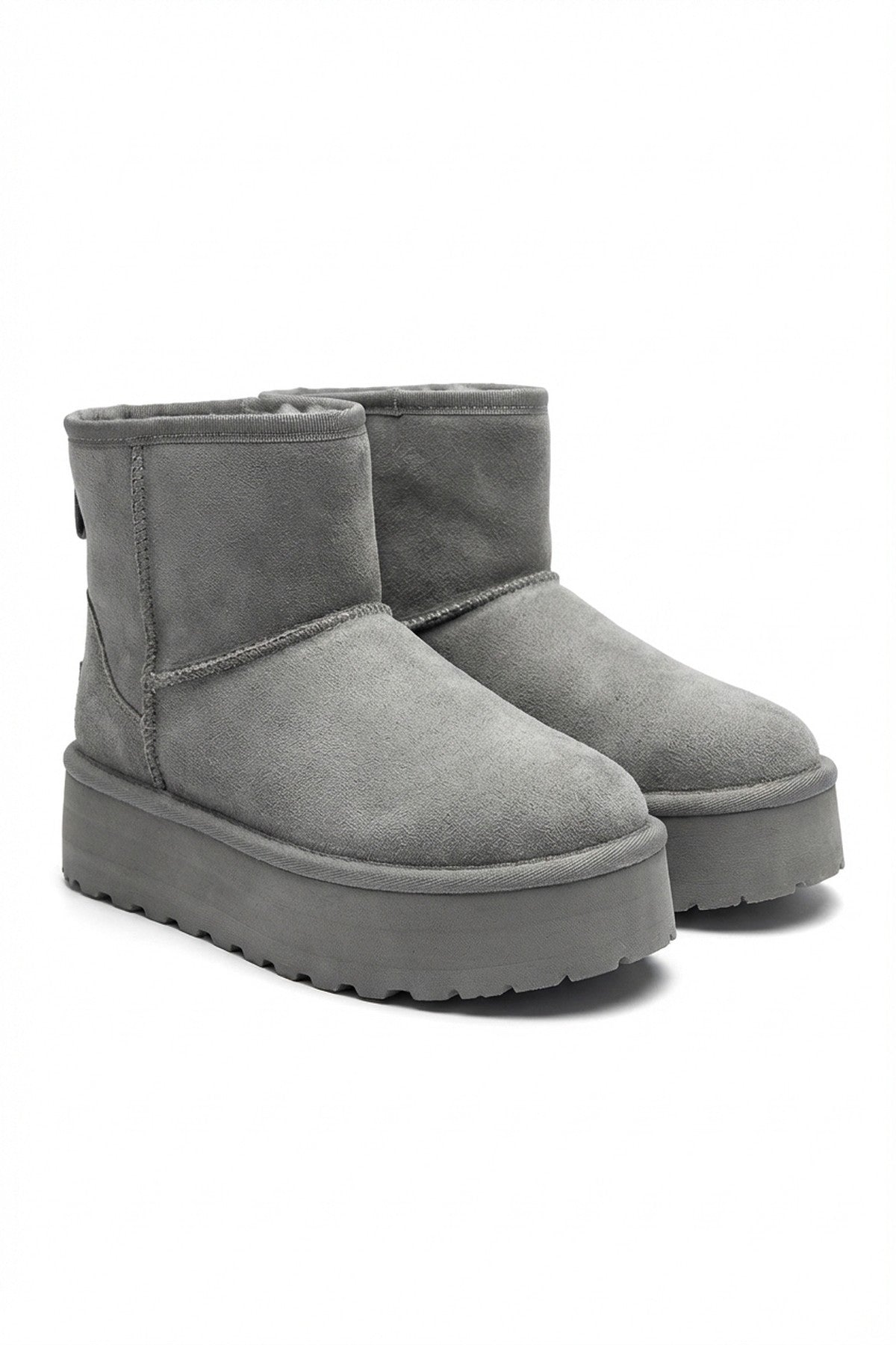 Martha Thick Heel Platform Boots - Grey_wb