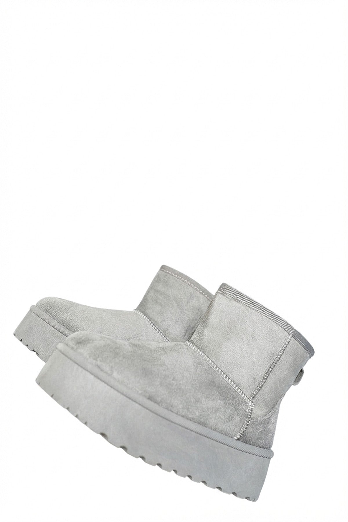 Martha Thick Heel Platform Boots - Grey_wb