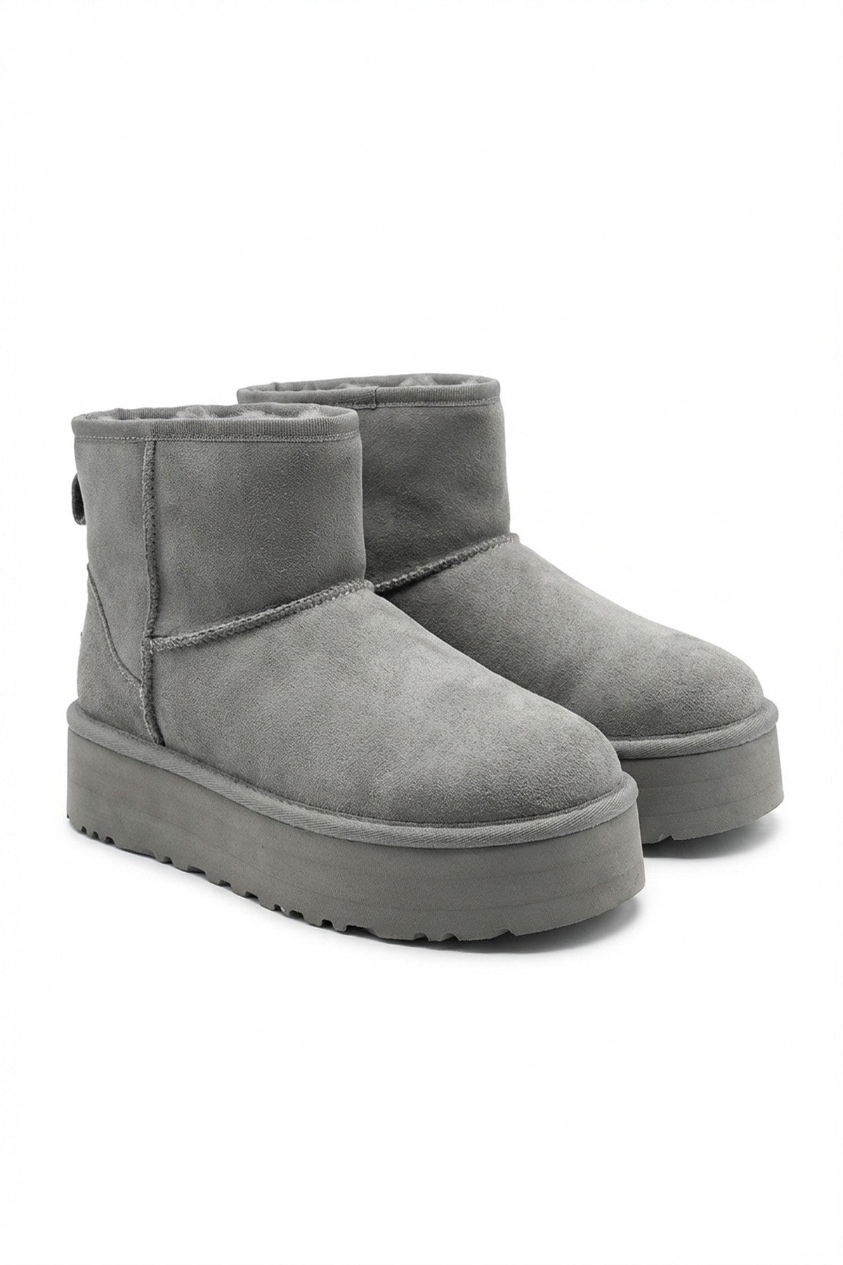 Martha Thick Heel Platform Boots - Grey_wb