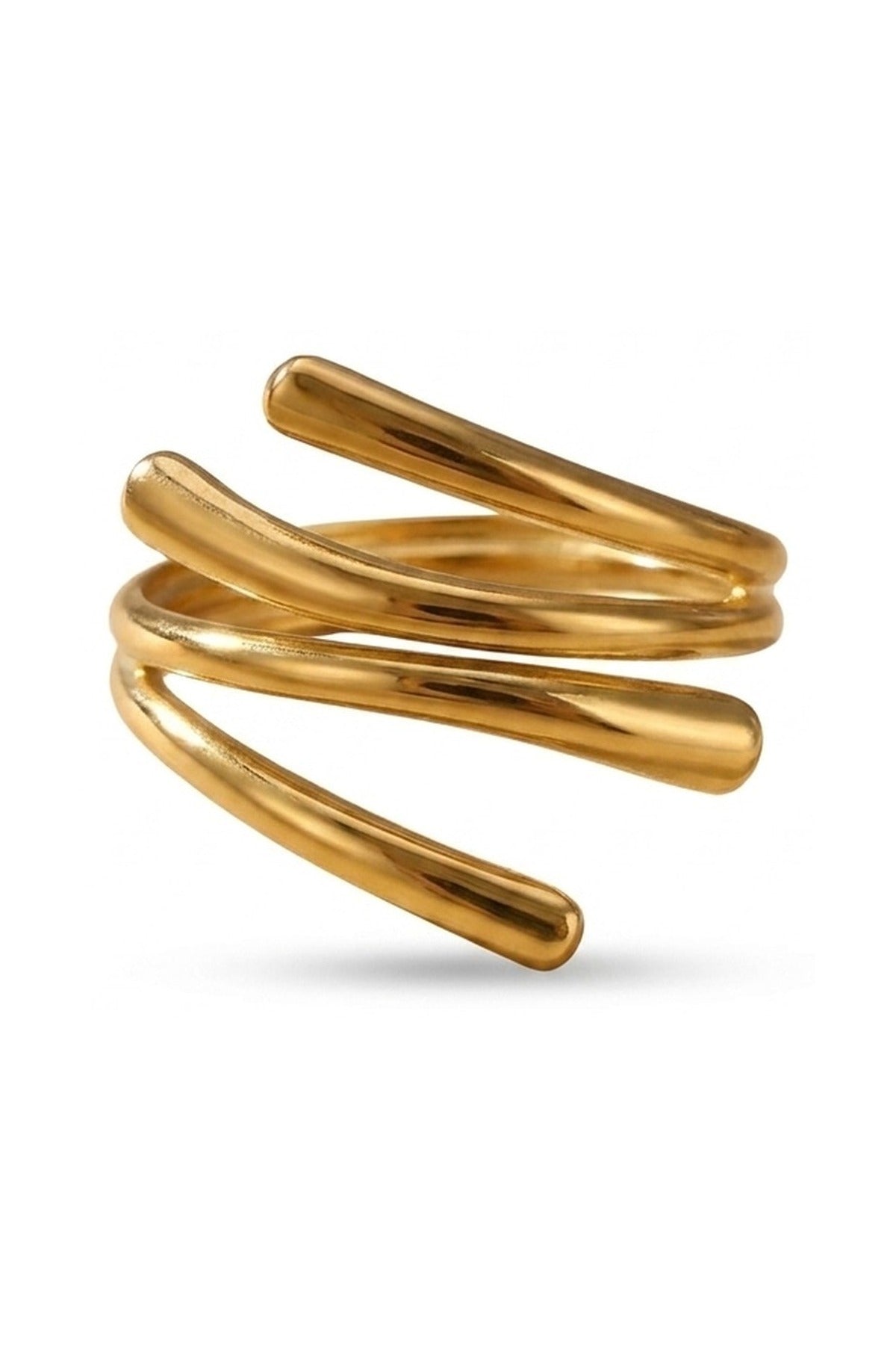 Muhjra Swirl Open Ring - Gold_wb