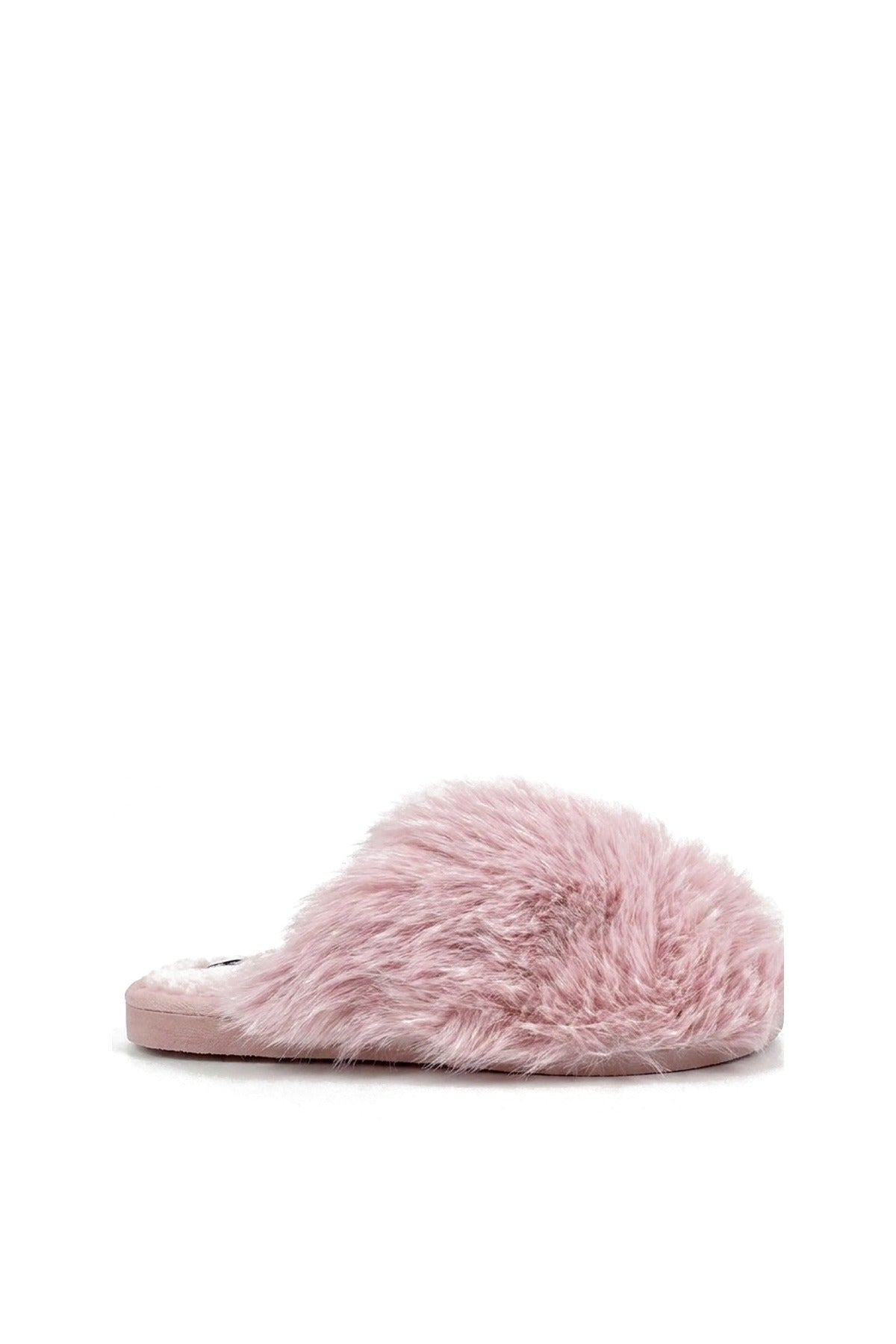 Nadia Fluffy Faux Fur Slippers - Pink