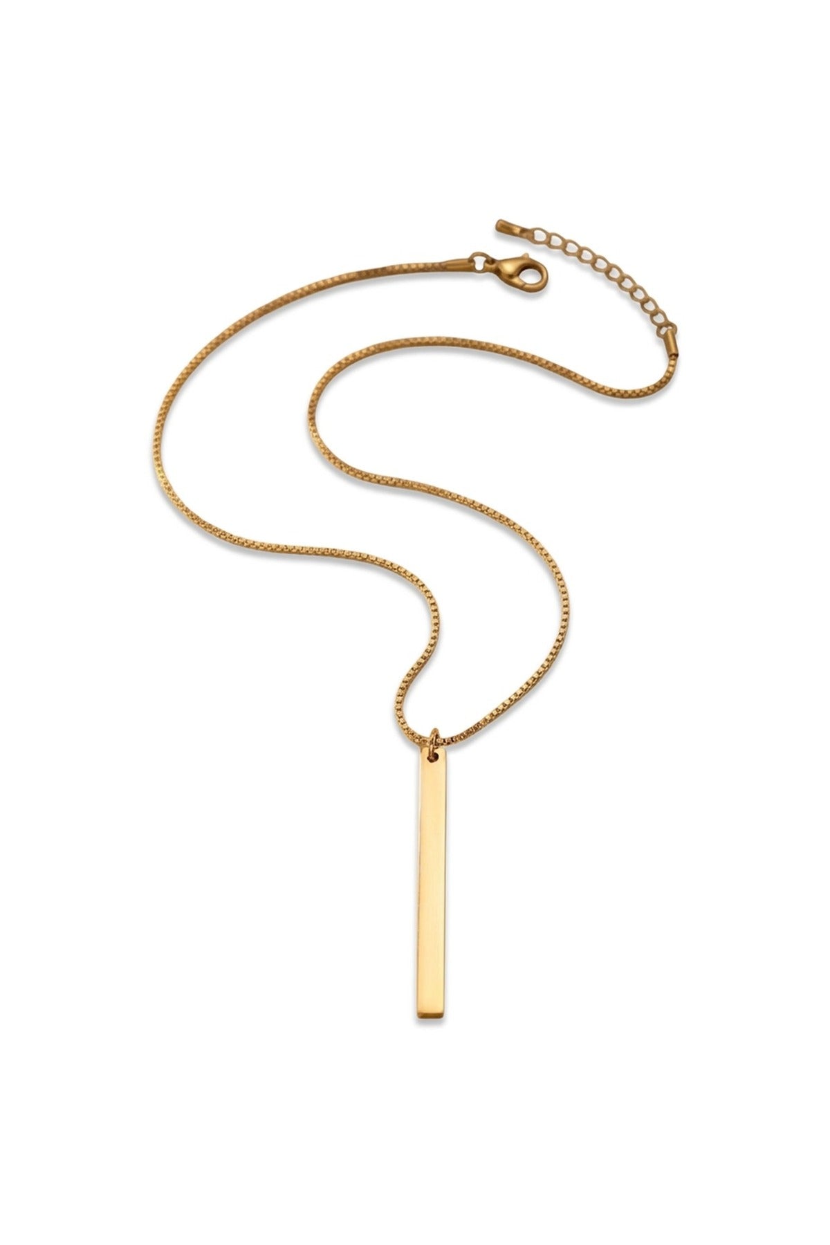 Devon Gold Tone Lariat Bar Pendant - Gold_wb